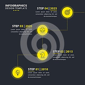 Infographic design template. Timeline concept with 4 steps