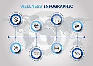 Infographic design with wellness icons