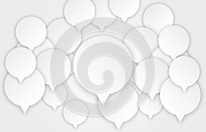 Infographic design with white communication bubbles on the grey background. Eps 10 vector file