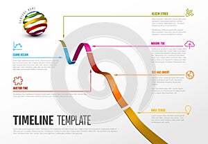 Infographic diagonal timeline report template