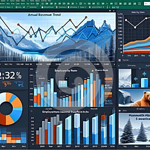 An infographic displaying various data analytics.