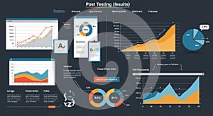 Infographic displaying various data visualizations, including pie charts, line graphs,