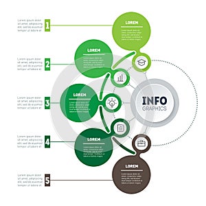 Infographic or ecology Business presentation with 5 options. Web