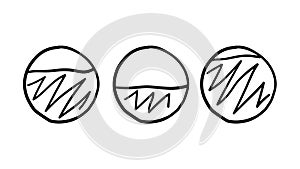 Infographic element - three circles with partial filling.