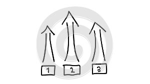 Infographic element - three stages with arrows.