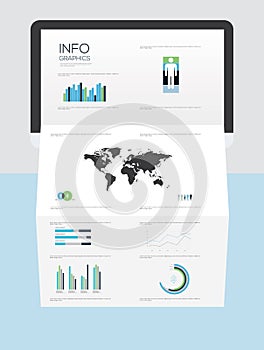 Infographic elements on brochure, vector illustration.