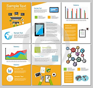 Infographic elements. Business or technology background. Brochure templates.