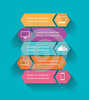 Infographic elements button vector flat