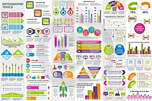 Infographic elements data visualization vector design template. Can be used for steps, options, business processes