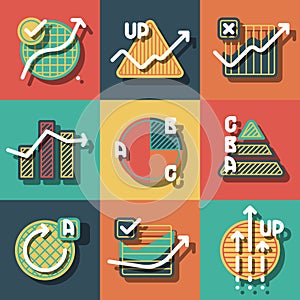 Infographic elements and diagrams icons set.