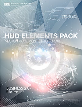 Infographic elements. futuristic user interface HUD UI UX. Abstract background with connecting dots and lines