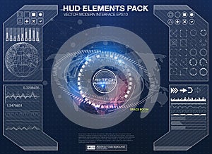 Infographic elements. futuristic user interface HUD UI UX. Abstract background with connecting dots and lines.