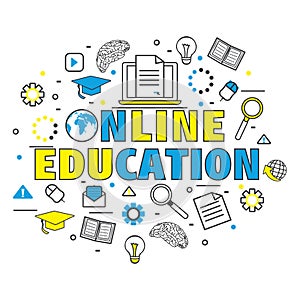 Infographic elements for Online Education.