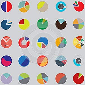 Infographic Elements, pie chart set icon, business elements and statistics