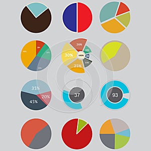 Infographic Elements, pie chart set icon, business elements and statistics