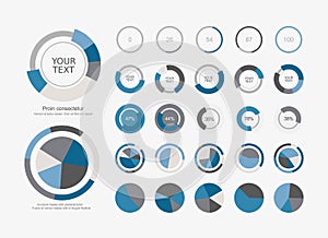Infographic Elements Pie chart set icon