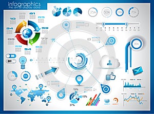 Infographic elements - set of paper tags,