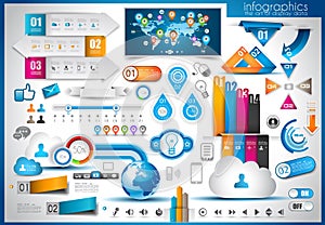 Infographic elements - set of paper tags