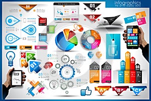 Infographic elements - set of paper tags