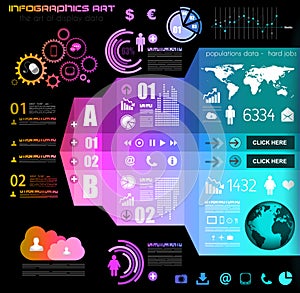 Infographic elements - set of paper tags,