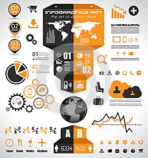 Infographic elements - set of paper tags,