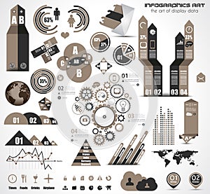 Infographic elements - set of paper tags, icons...