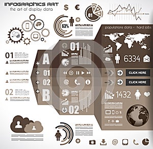 Infographic elements - set of paper tags, icons...