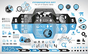 Infographic elements - set of paper tags, technology icons,...