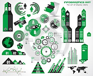 Infographic elements - set of paper tags, technology icons...