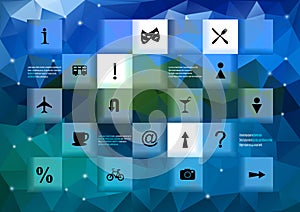 Infographic elements with triangle background