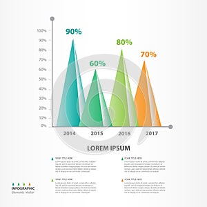 Infographic elements vector for business, Pyramid triangle icon