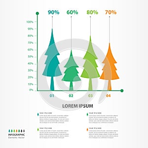 Infographic elements vector for business, tree icon, brochure flyer template, presentation, web, banner design, chart, timeline
