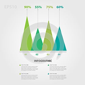 Infographic elements vector for business, triangle icon, chart, diagram, timeline, presentation, slide