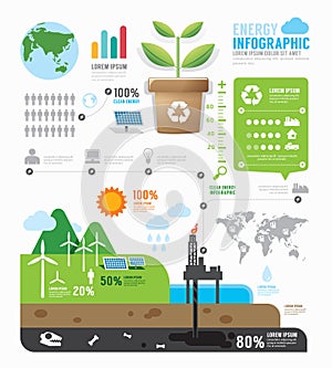 Infographic energy template design . concept vector