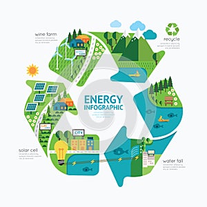 Infographic energy template design.protect world energy concept