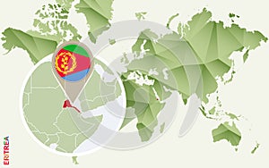 Infographic for Eritrea, detailed map of Eritrea with flag
