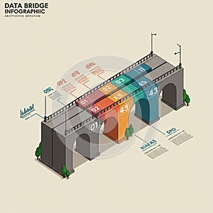 Infographic features a bridge with three arches in a 3D