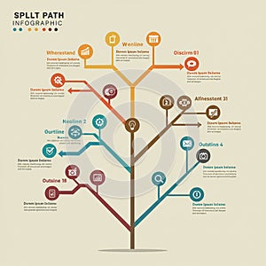 Infographic features a tree-like diagram with branches representing