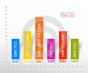 Infographic flat design column graph chart template