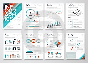 Infographic flyer and brochure elements for business data visualization