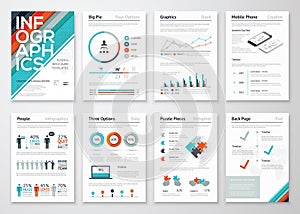 Leták a brožúra prvky obchod dáta vizualizácia 