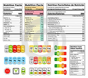 Infographic food healthy nutrition isolated set