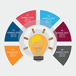 Infographic Geometric Banner Template with a Light Bulb