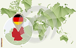 Infographic for Germany, detailed map of Germany with flag