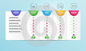 Infographic graph, Idea lamp and Happy emotion icons set. Star sign. Line diagram, Business energy, Web chat. Vector