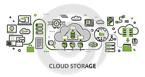 Infographic greenery Cloud Storage concept