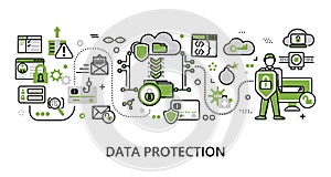Infographic greenery Data Protection concept