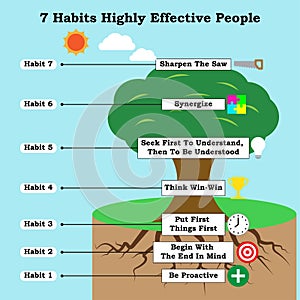 Infographic With Icons 7 Habits Highly Effective People