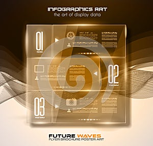 Infographic Layout with Spotlights over an high tech background