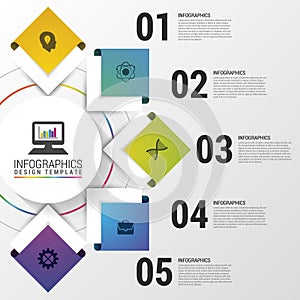 Infographic. Modern design template. Colorful circle with icons. Vector illustration